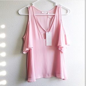 NWT— LUSH Sheer Baby Pink Blouse